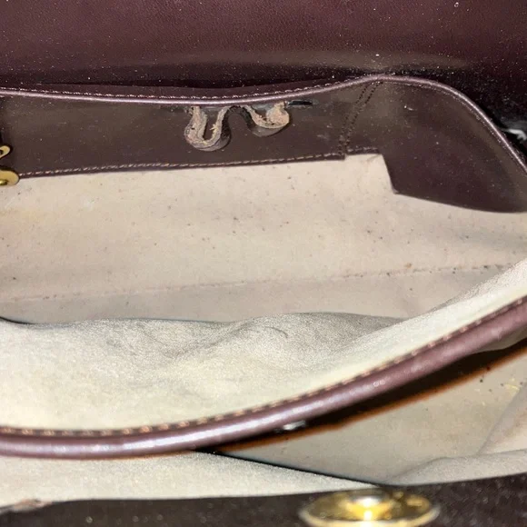 Brahmin Black and Brown Genuine Leather Croc Embossed Shoulder Bag 10” X 10” - Picture 12 of 16